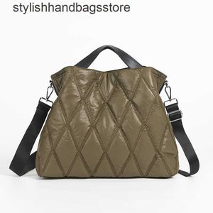 Evening Bags Casual Padded Large Capacity Tote Women Handbags Designer Lingge Quilted Shoulder Bags Luxury Nylon Sapce Cotton Crossbody Bag