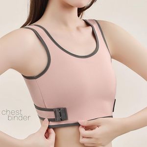 Frauen Shapers Brust Binder Transboy Brust Schlankheits Weste FTM Les Trans Cos Bust Flatten Shapewear Tops Hinten Kreuz Gummiband Haken