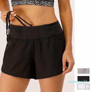 Lu Women Sports Sport Shorts йога наряды с высокой талией в воздухопроницаемость с подкладкой фитнеса носить короткие брюки, девочки, работающие с эластичным SH-0149