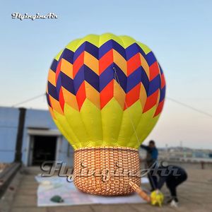 Atacado fantástico grande publicidade inflável fogo ballon réplica colorido balão de ar quente com ventilador para evento ao ar livre mostrar