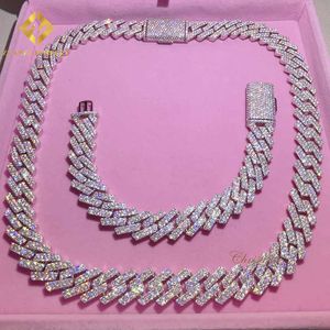 jewelry chains for 15mm bracelet men sier link chain pass diamond tester gra vvs moissanite cuban necklace