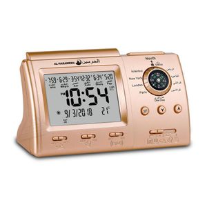 Children's watches Muslim Table Clock with Adhan Alarm for All Cities Islamic Azan Time Prayer Qiblah Direction Temp and Hijir Calendar 230612