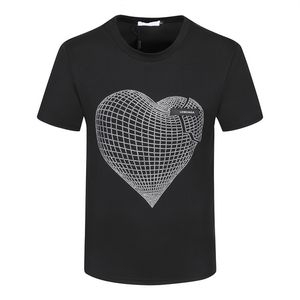 Designer Pa T Shirt Varumärkeskläder Skjortor Spray Heart Letter Bomull Kort ärm Spring Summer Tide Mens Womens Tees M-3XL 3
