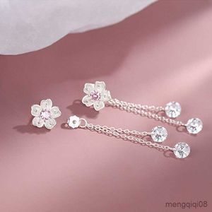 Orecchini pendenti in argento sterling con nappe con fiori di ciliegio per le donne, ragazze, matrimonio, elegante regalo di gioielli per feste R230613
