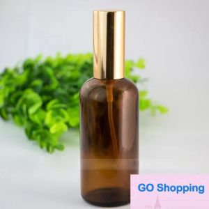 USA Partihandel Amber Glass Parfymflaskor 100 ml Tom Atomizer Makeup Spray Bottle 100 ml med svart silverguldlock