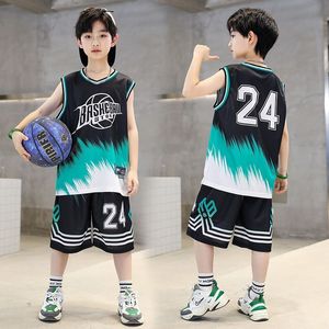 Джерси для мальчиков летние быстрые баскетбольные костюмы 414 лет без рукавов Vsetshort Pants 2pcs Sets Kid