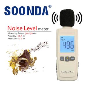 Medidores de ruído Digital original 30~130dB Decibel Monitor Medidor de nível de som de áudio Instrumento de medição de ruído 31,5Hz~8KHz Medidor Resolução de 0,1dB 230612