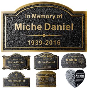 Decorative Objects Figurines Personalised Memorial Plaque Customized Engraved Loved Ones Lost For Human or Pets Dog Cat Grave Markers Remembrance Plaques 230613