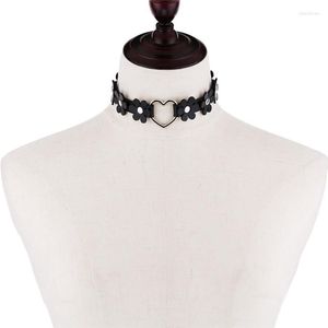 Choker Heart Vintage Cosplay Pu skórzany obojczyk Naszyjnik na szyję dla kobiet harajuku gotycka biżuteria