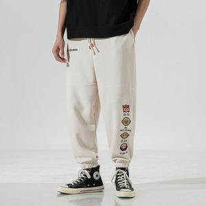 Hosen MRGB 2023 Neue Cartoon Stickerei Herren Harem Hosen Chinesische Stil Chinesischer Stil Stricker Jogginghosen große Jogger lässige Hose