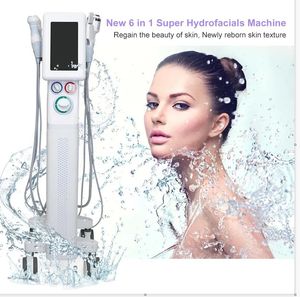 Novo 6 em 1 Micro dermoabrasão Rejuvenescimento da pele Tratamento da acne Antienvelhecimento Facial Hydro Cleaning Jato de água Cuidados faciais Equipamento de oxigênio Máquina pequena de bolhas
