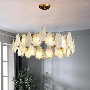 Pendant Lamps 2023 Modern Luxury Led Chandelier For Living Room Dining Bedroom Designer's Lighting Personality Creative Fog Glass Lamp