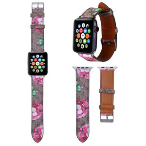 Designerskie skórzane opaski zegarków dla Apple Watch Pasek Iwatch Pasek 38mm 41mm 42 44 mm 45 49 mm bransoletki wowan moda obserwuje z wzorami wzorami inteligentne zegarki zegarki