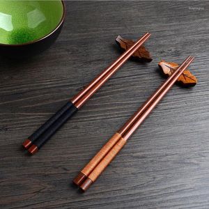 Essstäbchen, 6 Paar, japanisches Naturholz-Set, chinesische Essstäbchen, braun, koreanische Essstäbchen, China-Besteck, Holzgeschirr