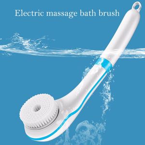 Scrubbers Electric Bath Brush Multifunction Back Clean Long Handle Exfoliation Clean Scrub Brushes Body Shower Machine Spinning Spa Massa