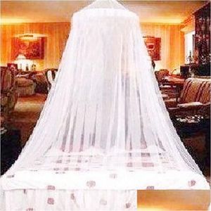 Mosquito Net 3 Colors Elegant Round Lace Insect Bed Canopy Netting Curtain Dome Nets Home Room Bedding Decor Bh2 Drop Delivery Garde Dhydz