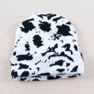 Beanieskull Caps Зимние шляпы вязаные молочные коровь