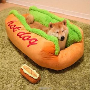 Paspaslı sosisli sandviç şekilli evcil hayvan yatak kulübesi kedi köpek yuva yavru ev sıcak mat yastık yıkanabilir pedi