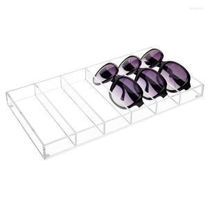 Sacchetti per gioielli 6 slot Occhiali da sole in acrilico trasparente Occhiali da vista Organizer per la conservazione Vassoio per vetrine