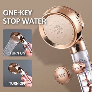 Bathroom Shower Heads High Pressure Shower Head 3 Mode Turbocharged Adjustable Filtering Rainfall Bathroom Shower Head Set With Hose and Bracket 230612