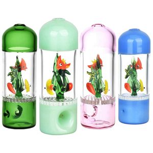 Colorful Thick Glass Pipes Ocean Aquarium Style Decoration Dry Hitting Herb Tobacco Bowl Spoon Handpipes Portable Handmade Smoking Cigarette Holder Tube DHL