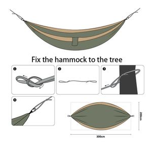 Hängmattor dubbel bärbar hängmatta ultralight hängmattor med hängande remmar för ryggsäck camping