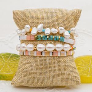 Charm Bracelets Go2Boho Friends Handmade Tila Beads For Women Wholesale Boho Freshwater Pearl Frisado Pulseras 2023 Fashion