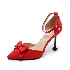 Sandali Taglia 30-43 Fiocco Rosso Scarpe da sposa Donna Tacchi alti Punta a punta Donna Estate