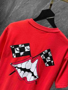 CH Fashion Clothing Designer TESE Luksusowe swobodne koszulki 2023SS Heartmattyboy Graffiti Red Mouth Limited Edition krótkie rękawie Mężczyźni Kobiety na sprzedaż Chromees