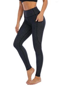 Pantaloni attivi Vita alta Yoga Allenamento per il controllo della pancia Per le donne Super Soft Gym Running Fitness Leggings Modello leopardato