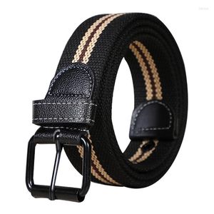 Belts Fashion Versatile Canvas Men Women Belt Metal Pin Buckle Striped Braided Waist Strap Thickened Cotton Jeans Pant Waistband