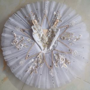 Dancewear Professional Ballet Tutu Girls Velet Top White Swan Lake Costume Kids Adult Women Ballet Kjol Dance Performance Ballerina Wear 230612