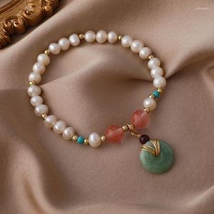 Strand Original Korean Design Natural Pearl Women Fashion Stone Charm Bracelet Accessori di gioielli di lusso