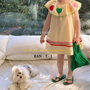 Summer Girl Lapel Baby Princess Embroidery heart-shaped Sleeveless Dress