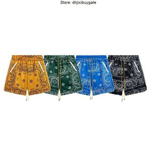 Top Craftsmanship Men's Shorts RHUDE micro label étnico caju shorts casuais de secagem rápida para homens e mulheres capris elásticos de praia