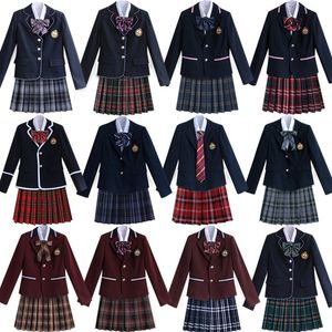 Kläder sätter kvinnor Korea British Japan School Uniform Outfits Girls Anime Cosplay Costume Dress Clothes Set 5st 230612