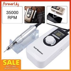 Nail Art Kit 35000 RPM Wireless Portable Drill Machine File Grinder Nails Gel Frese Manicure Polisher Salon Tools 230613