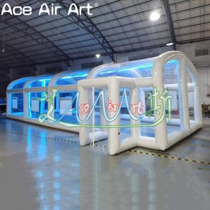 PVC Large Inflatable Transparent Tent Tunnel House With LED Lighting For Party Or Outdoor Entertaining