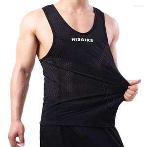 Men's Tank Tops Mens Mesh Top Bodybuilding Gym Sleeveless Sexy Men Vest Fashion Clothing Muscle Singlet Sportswear Workout Tanktop