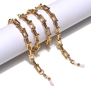 Eyeglasses Chains Simple Gold Color Eyeglass Chain Fashion Women Casual Mask Chain Holder Lanyard Neck Strap 230612