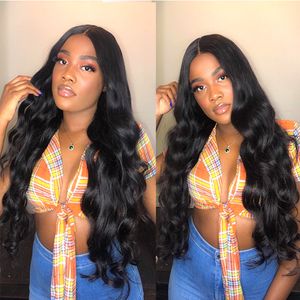 Bodywave Wig 13x4 موجة الجسم الدانتيل الأمامي شعر مستعار الشعر البشري البرازيلي للنساء الإغلاق الشفاف شعر شعر بشع البشرية مسبقًا