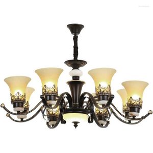 Lustres vintage preto metal dourado linha deco vidro fosco abajur pingente lustre sala quarto luminária luminária