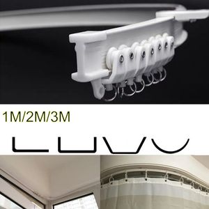 Flexible Ceiling Track Curtain Rails, Bendable Pole with Accessories, 1-10M Customizable Set for Home Decor