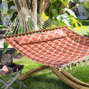 Hammocks Quilted Hammock Color Taupe Orange Color Product Assembled Size R230613