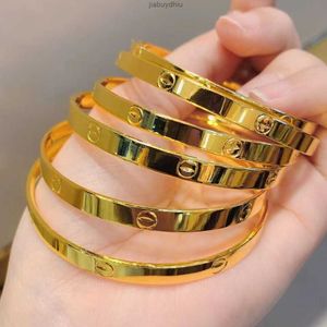 Braccialetti dorati 24k 100% True gioielleria all'ingrosso Bracciale solido pieno di bracciali gialli puri