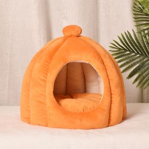 Cat Beds Winter Bed Semi-Enclosed Cave Four Seasons Pet Nest Removable & Washable Cushion Cat's House For Small Medium Supply