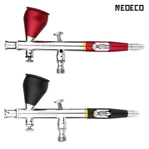 Airbrush Tattoo levererar Neoeco NCT-SJ83 Dual Action Airbrush 9cc 13 oz Fluid Cups Snabb Ta bort Air Brush Cap Design Gravity Feed Set för Model Cake Art 230612