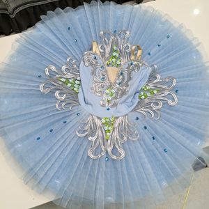 Dancewear Blue Bird Tutu di balletto Professionale Prestazioni per bambini Costumi teatrali Ragazze Pancake Tutu Swan Lake Dance Abito da ballerina per adulti 230612