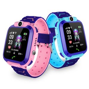 Children's Watches Q12 Smart Watch SOS Phone Smartwatch för barn med SIM -kort PO Vattentät IP67 -gåva iOS Android 230612