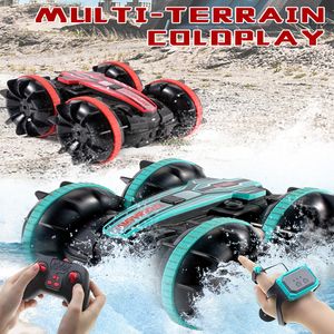 ElectricRC Car Amphibious Stunt Remote Control Vehicle Technology 24G RC Double Sided Rolling Driving Childrens Electric Toys 230612